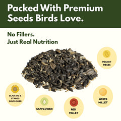 Freebird graines carthame pour exterieur, nourrir les oiseaux en hiver.