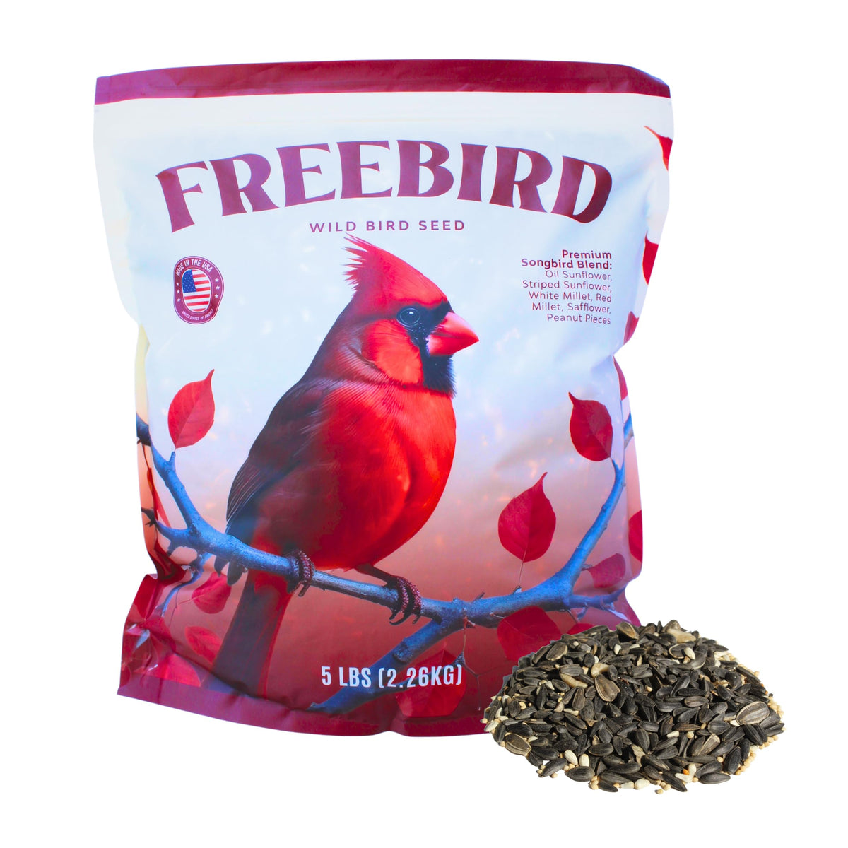 Freebird graines tournesol noir pour exterieur, énergie naturelle pour les oiseaux sauvages.