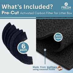 Filtre charbon actif pré-coupé Fresh Headquarters pour Litter Robot 4, absorption efficace des odeurs