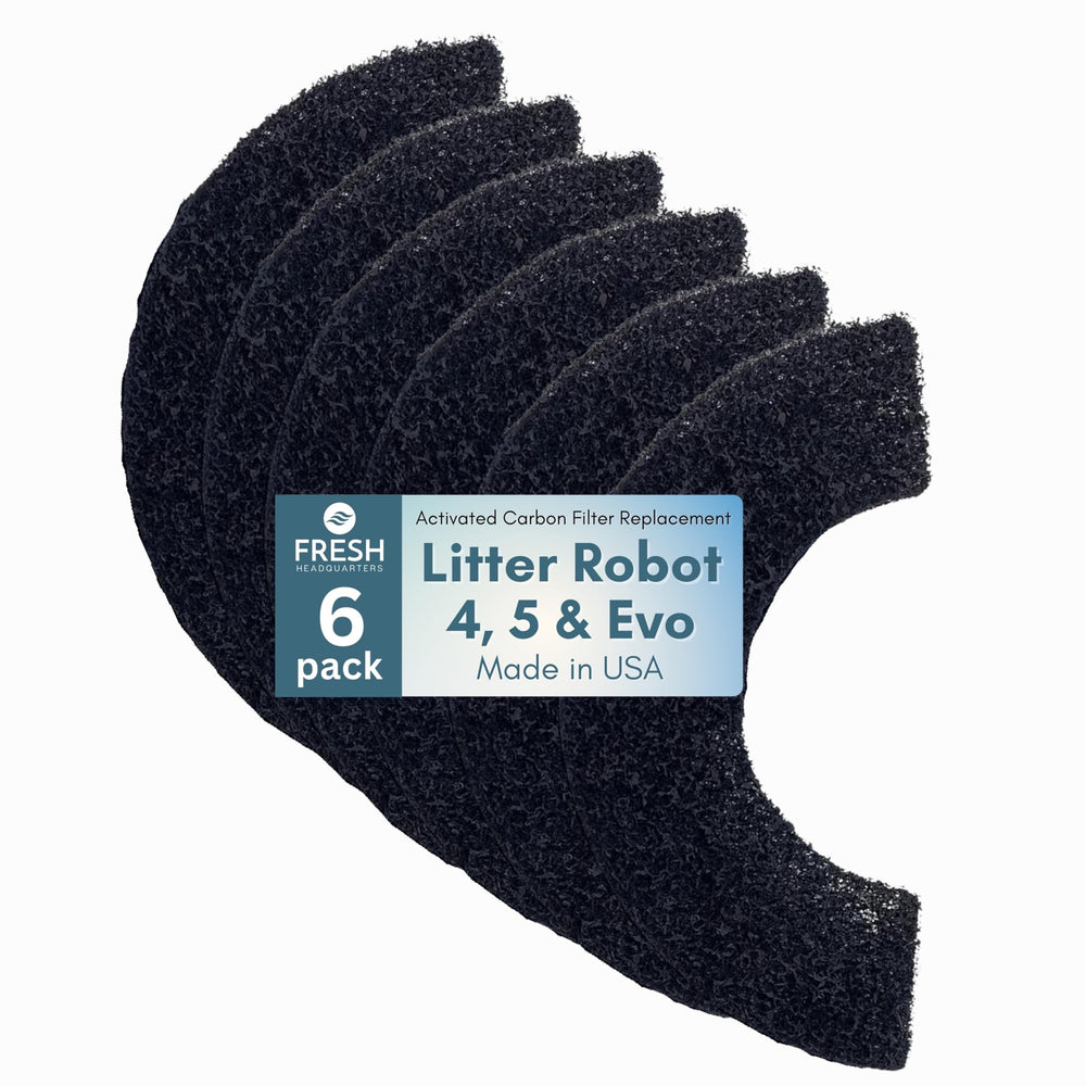 Filtre charbon actif pré-coupé Fresh Headquarters pour Litter Robot 5, réduction des odeurs à la source