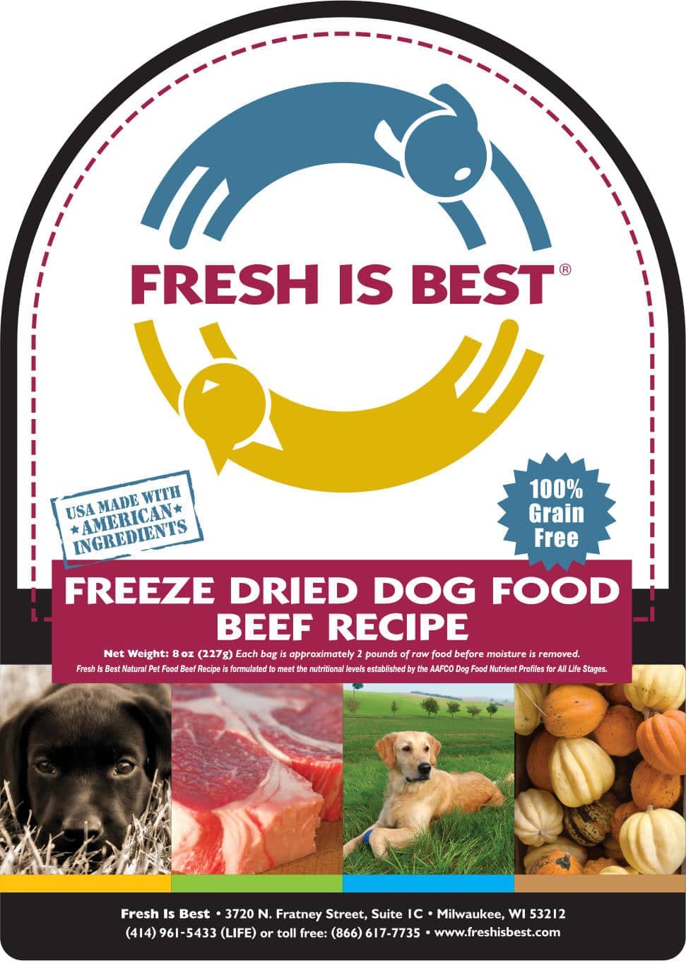 Chien heureux dégustant le topper Fresh Is Best, idéal pour l’entraînement et les récompenses.