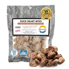 Fresh Is Best — cœur de canard séché, protéines élevées pour chiens.