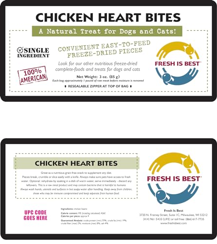 Fresh Is Best : cœur de poulet sec, sachet à fermeture éclair pratique.