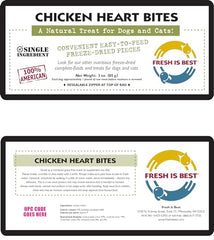 Fresh Is Best : cœur de poulet sec, sachet à fermeture éclair pratique.