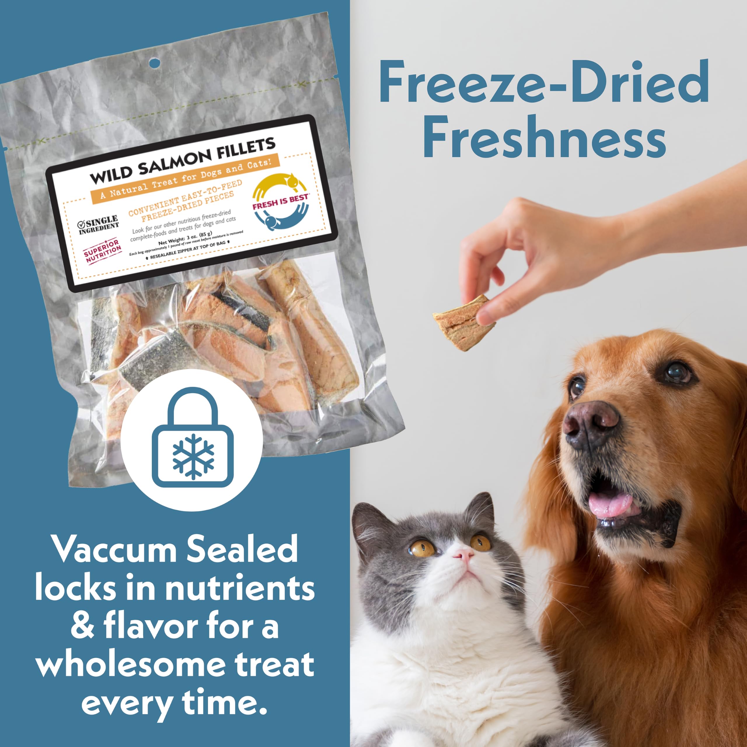 Fresh Is Best saumon-fillets-snack-pour-chiens : snack pratique et savoureux pour chiens actifs.