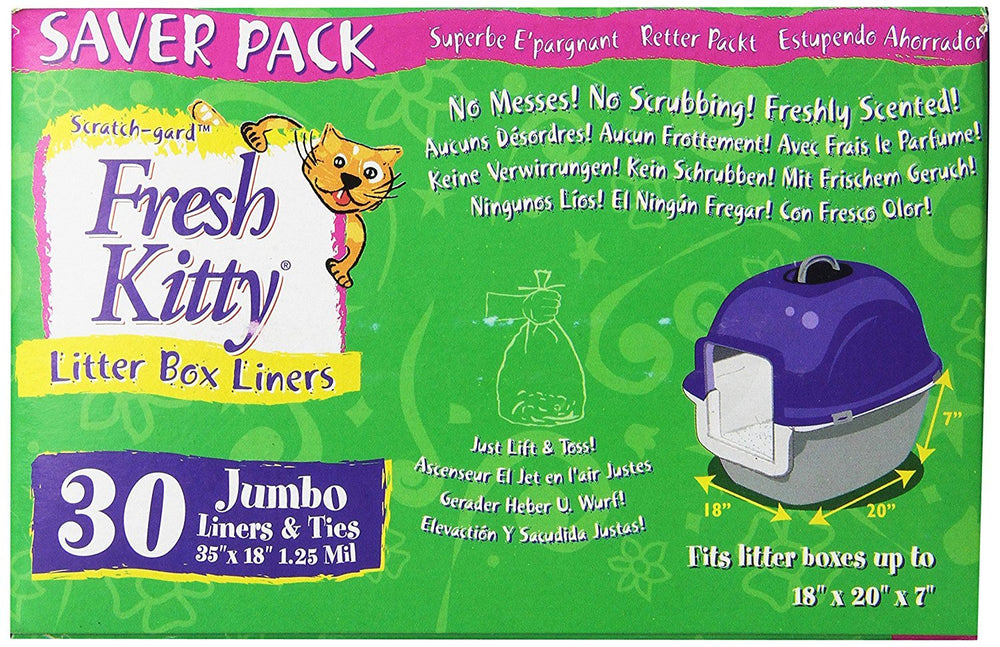 Fresh Kitty liner jumbo anti-rayures pour protéger la litière et réduire les odeurs