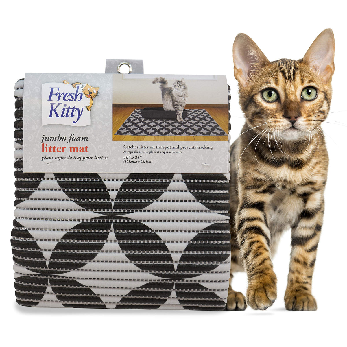 Fresh Kitty tapis litière ensemble, protège l’espace et limite les traces