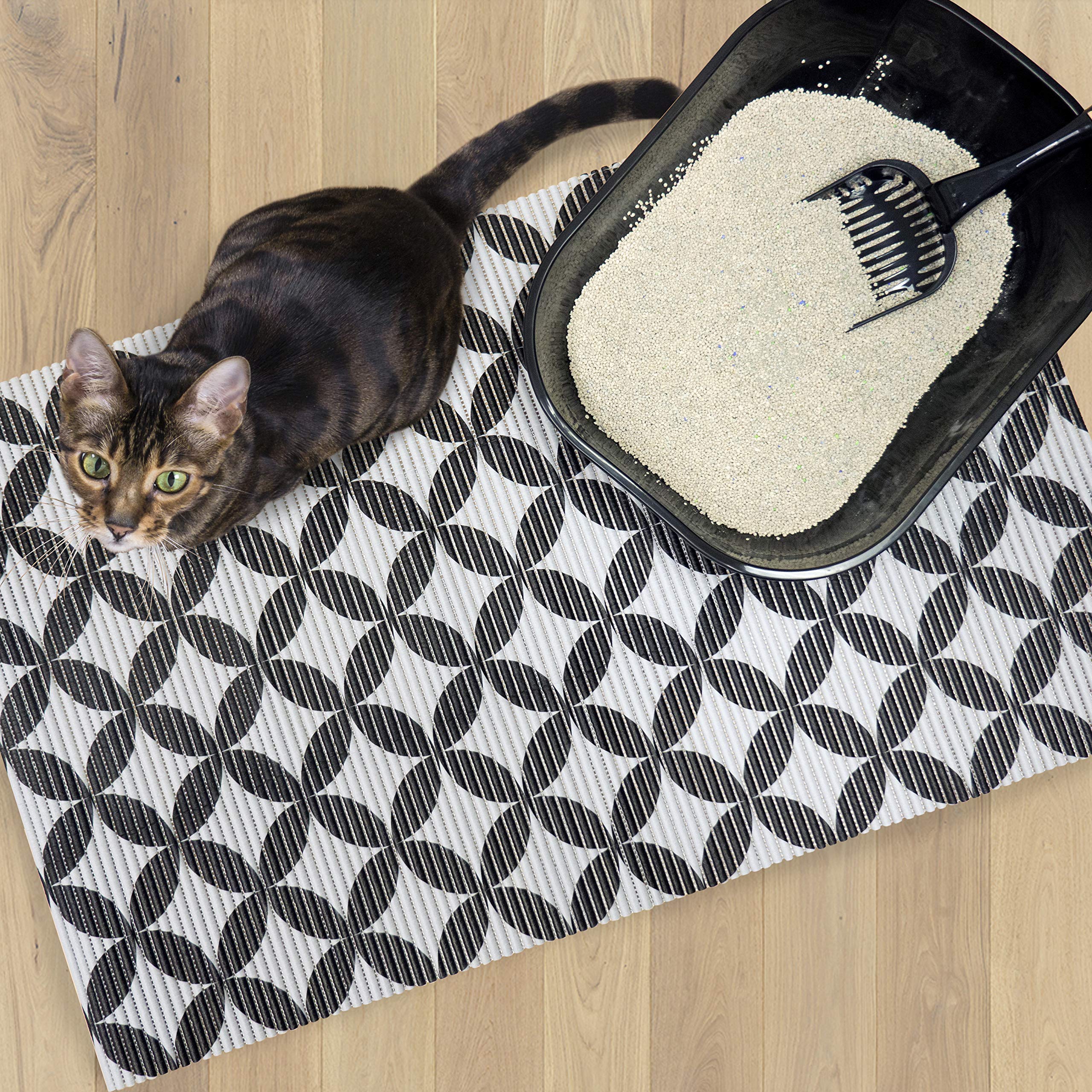 Fresh Kitty tapis litière, motif gris moderne s’adapte à votre déco