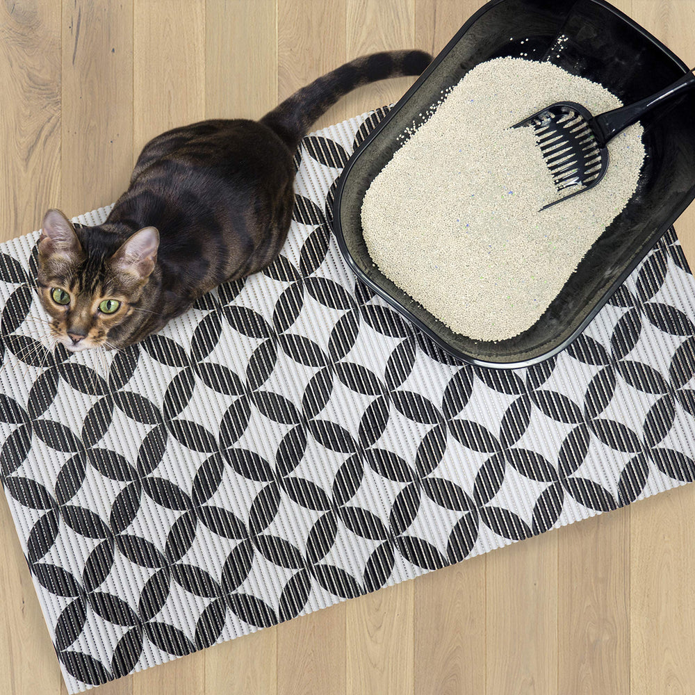 Fresh Kitty tapis litière, motif gris moderne s’adapte à votre déco