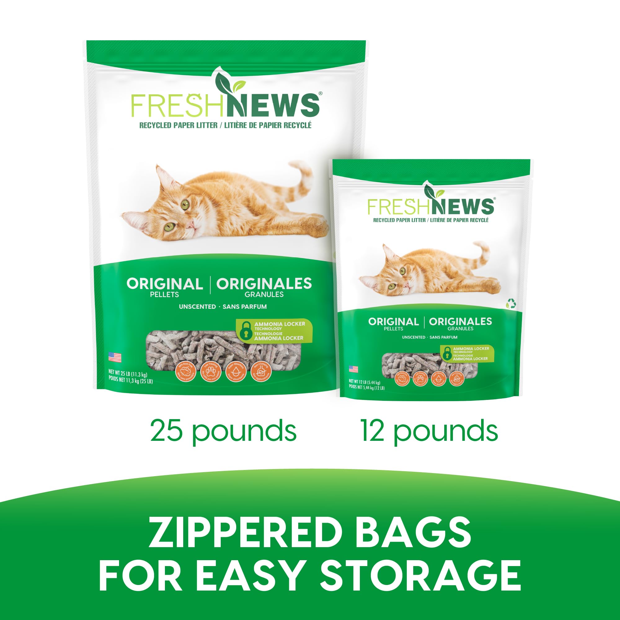 Litière Fresh News sans poussière et non allergénique pour votre intérieur.
