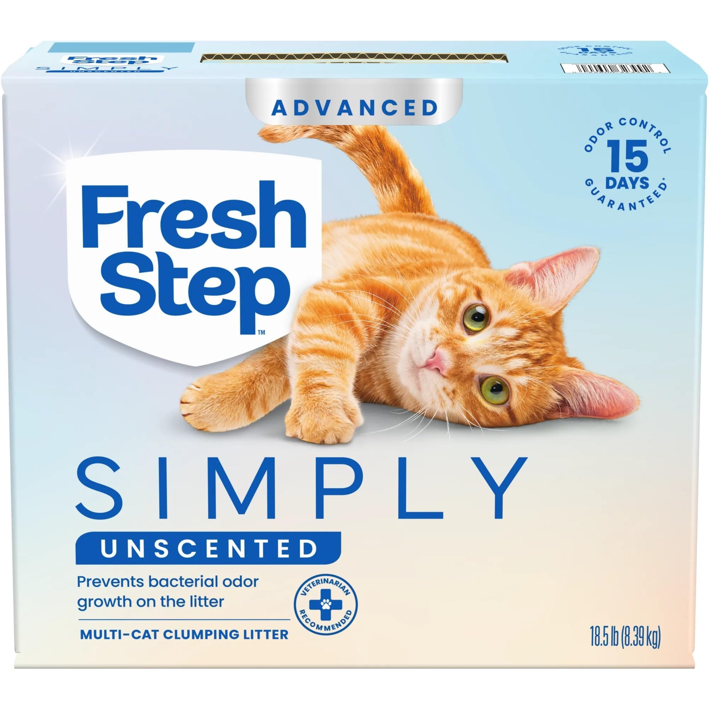 Fresh Step Advanced Sans Parfum, boîte de litière sans parfum prête à l’emploi.
