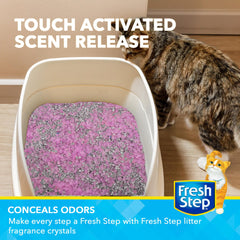 Fresh Step cristaux parfum fleur douce améliorant l'ambiance.