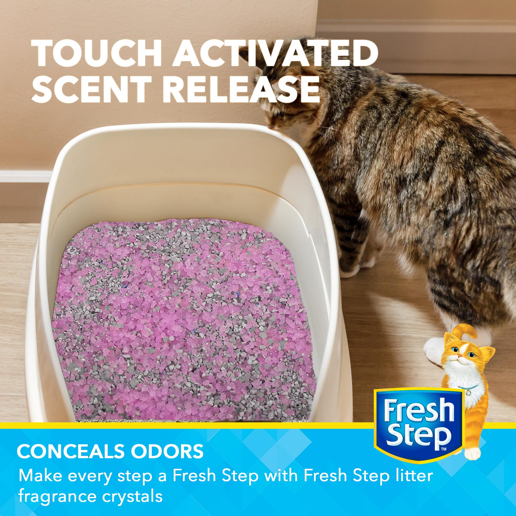 Fresh Step: cristaux absorbant les odeurs pour un intérieur plus frais.