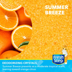 Fresh Step cristaux déodorants dans la litière absorbant les odeurs quotidiennes.