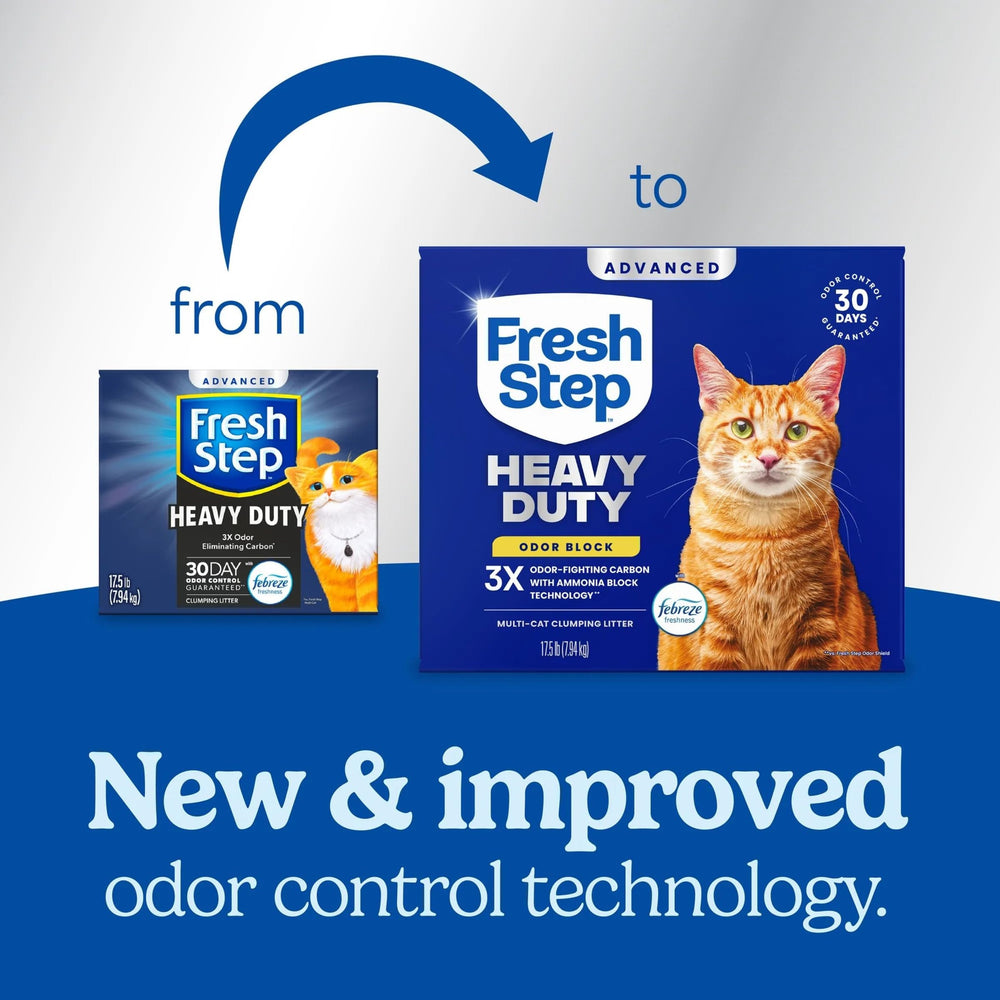 Granules carbon bouclier d'odeur Fresh Step montrant la technologie.