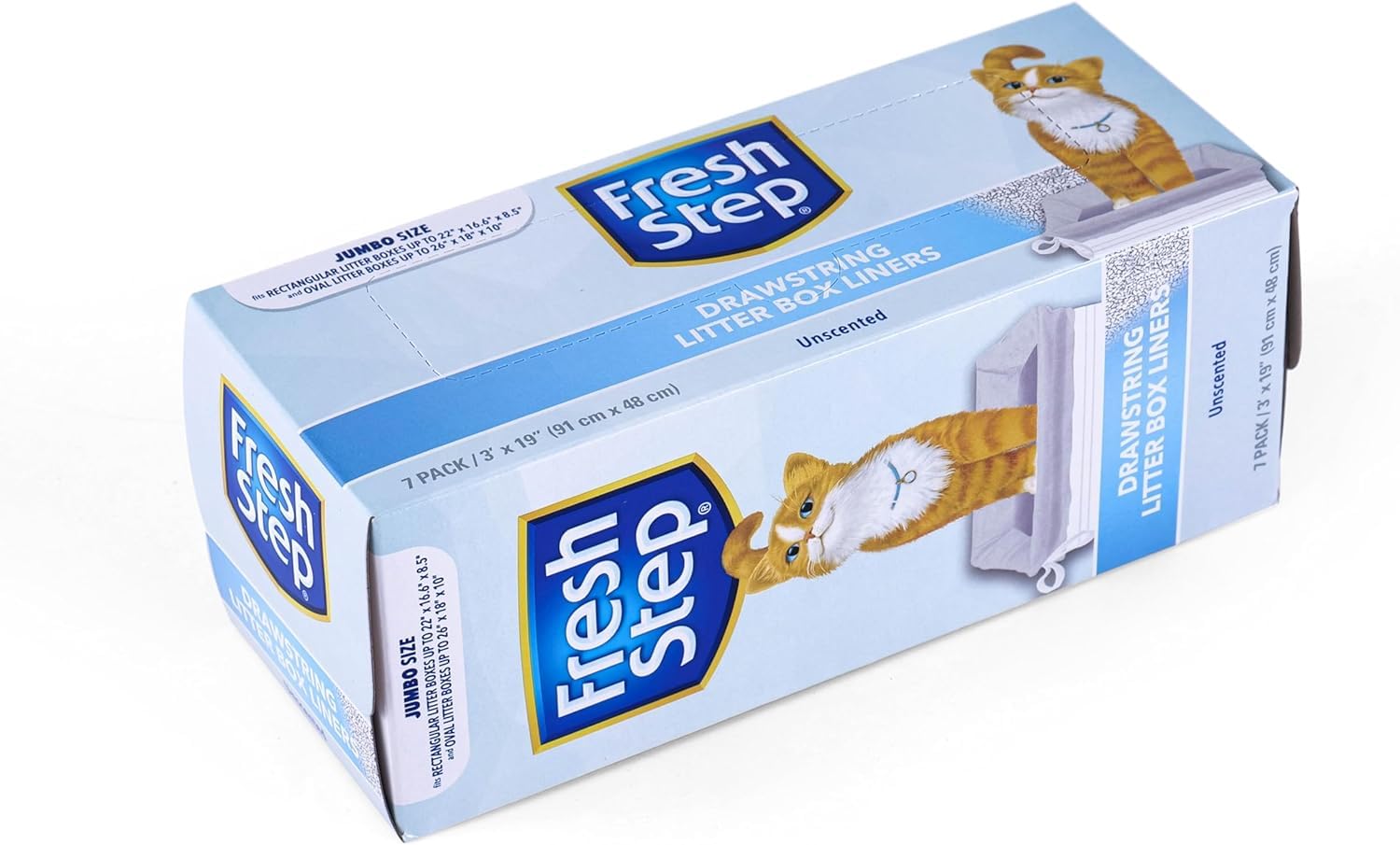 Fresh Step Jumbo liner: adapté aux bacs XXL pour un recouvrement efficace des bords.