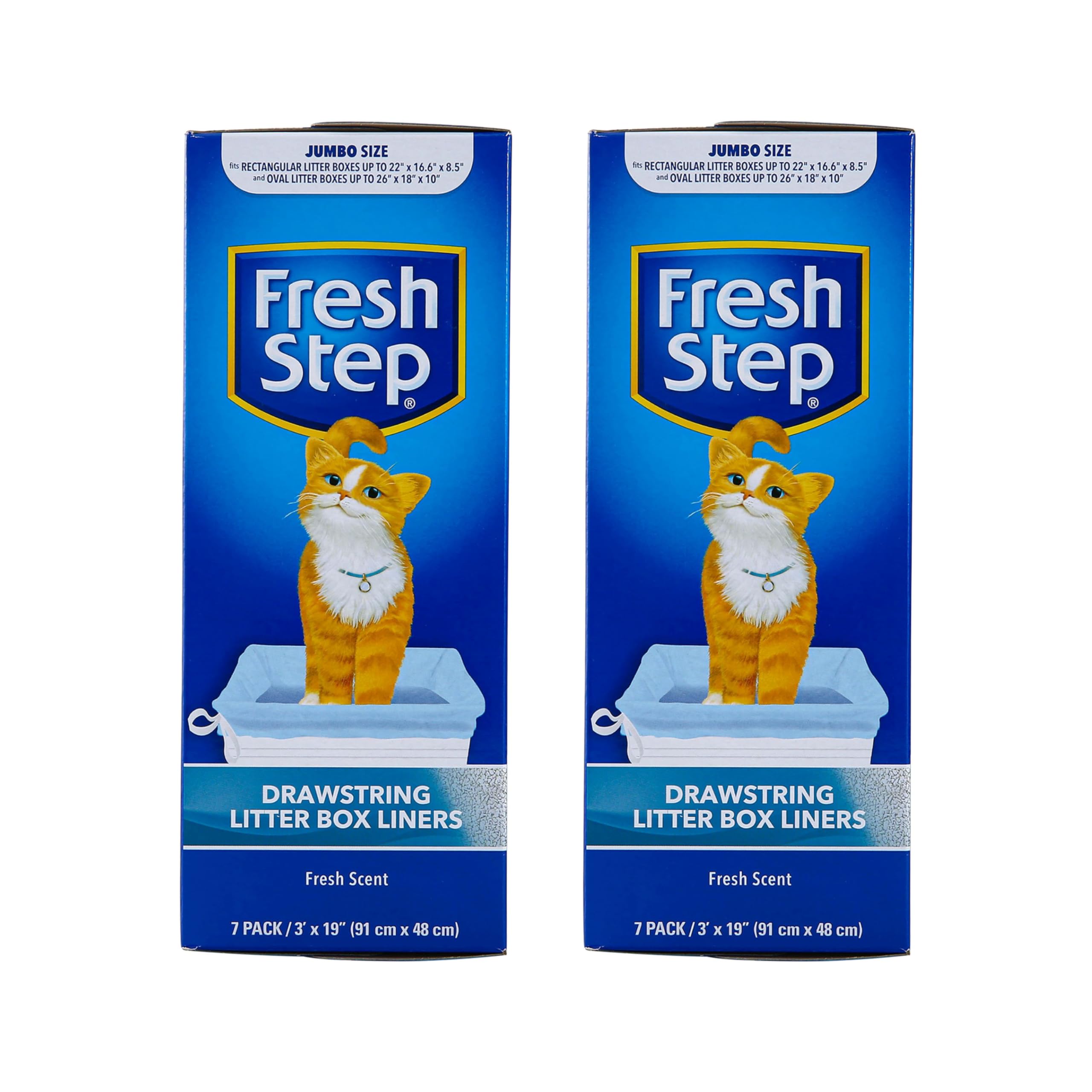 Fresh Step Jumbo liner pour bac à litière 36 x 19 po avec cordon-serrage pour un enlèvement plus propre.
