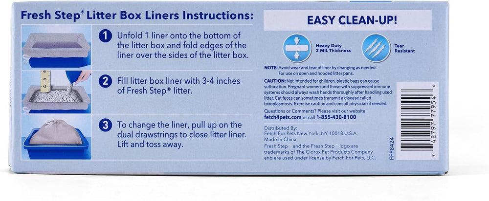 Fresh Step Jumbo liner: protège le bac contre les résidus pour un nettoyage plus rapide.