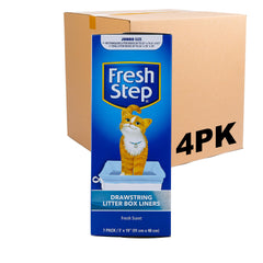 Fresh Step jumbo-liner dans bac-litiere ovale pour changement rapide.