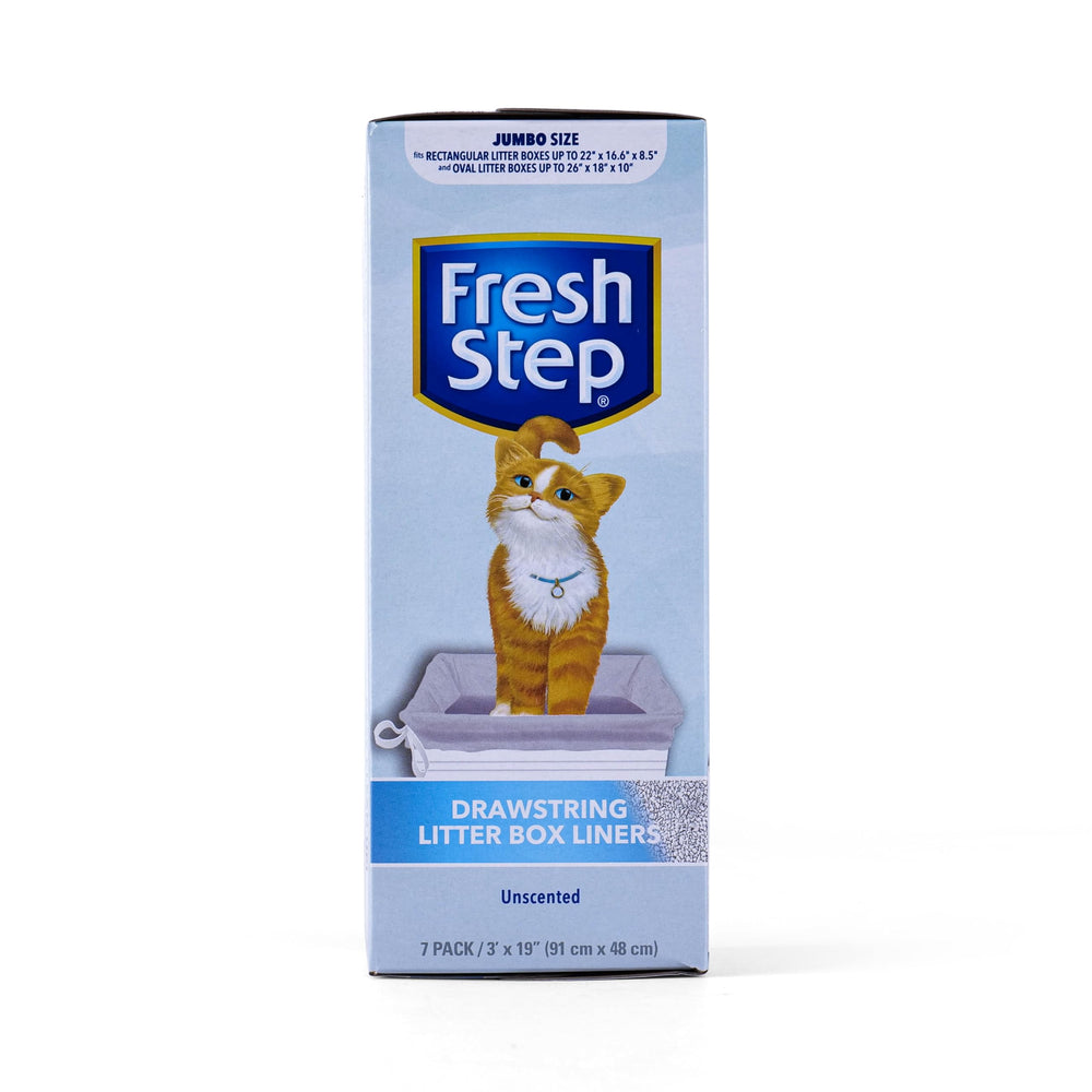 Sac Fresh Step avec tirage cordon, fermeture sécurisée et moins de grains qui tombent.