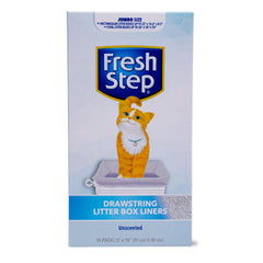 Fresh Step jumbo sac pour bac à litière ovale, changement rapide et propre.