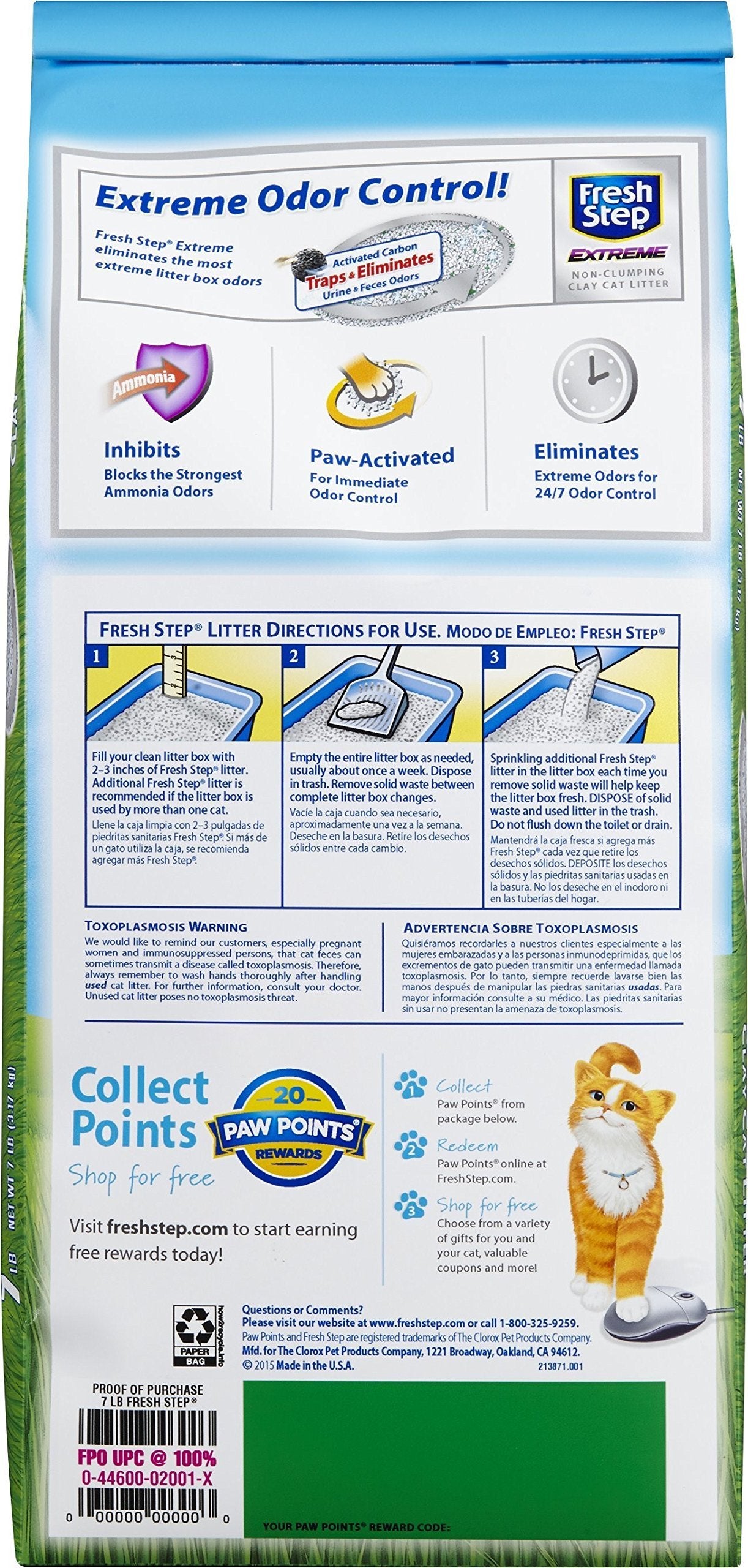 Fresh Step litière pour chat argile non-agglomante, utilisation quotidienne avec fraîcheur continue.