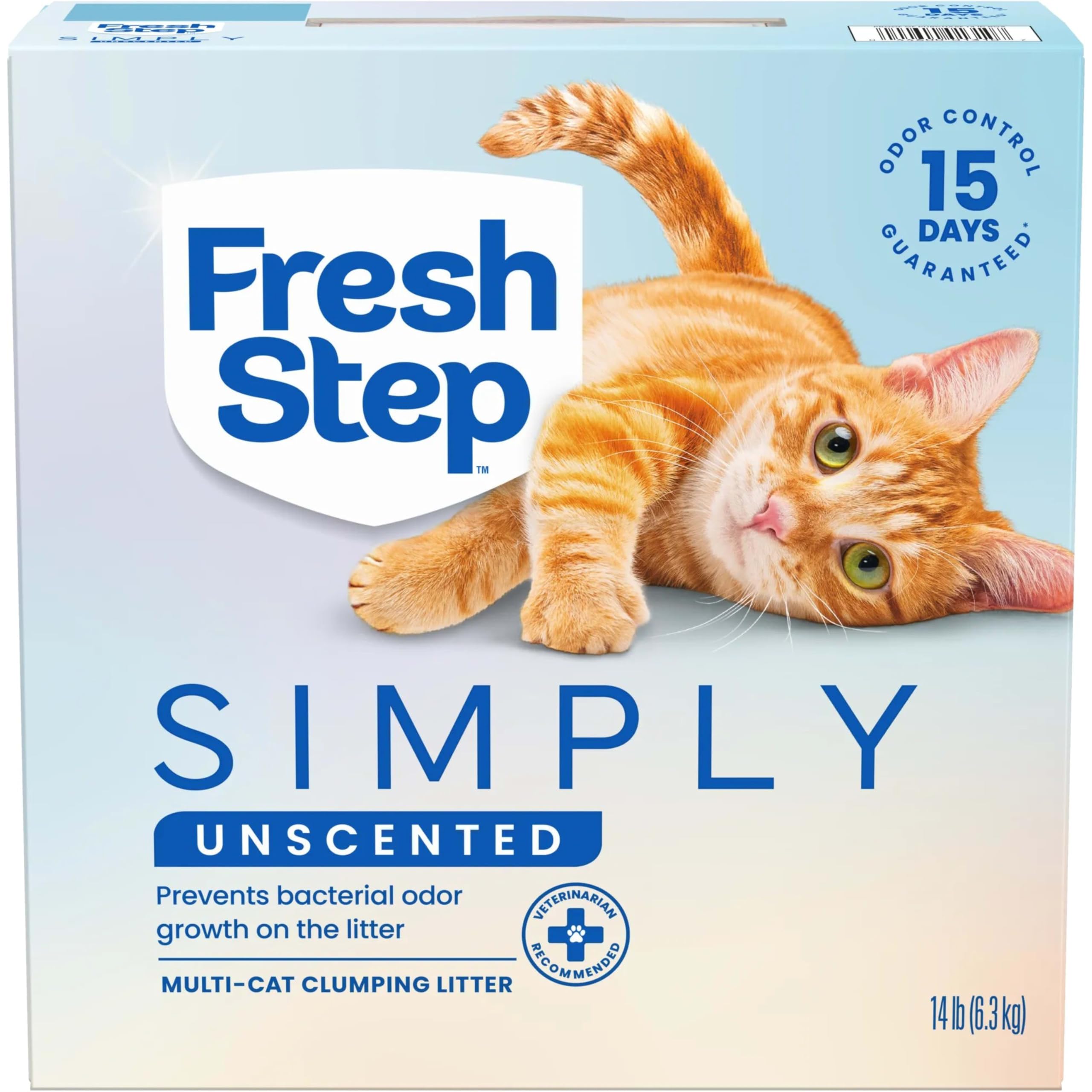 Fresh Step litière sans parfum qui forme des grumeaux, boîte de 14 lb, contrôle des odeurs.