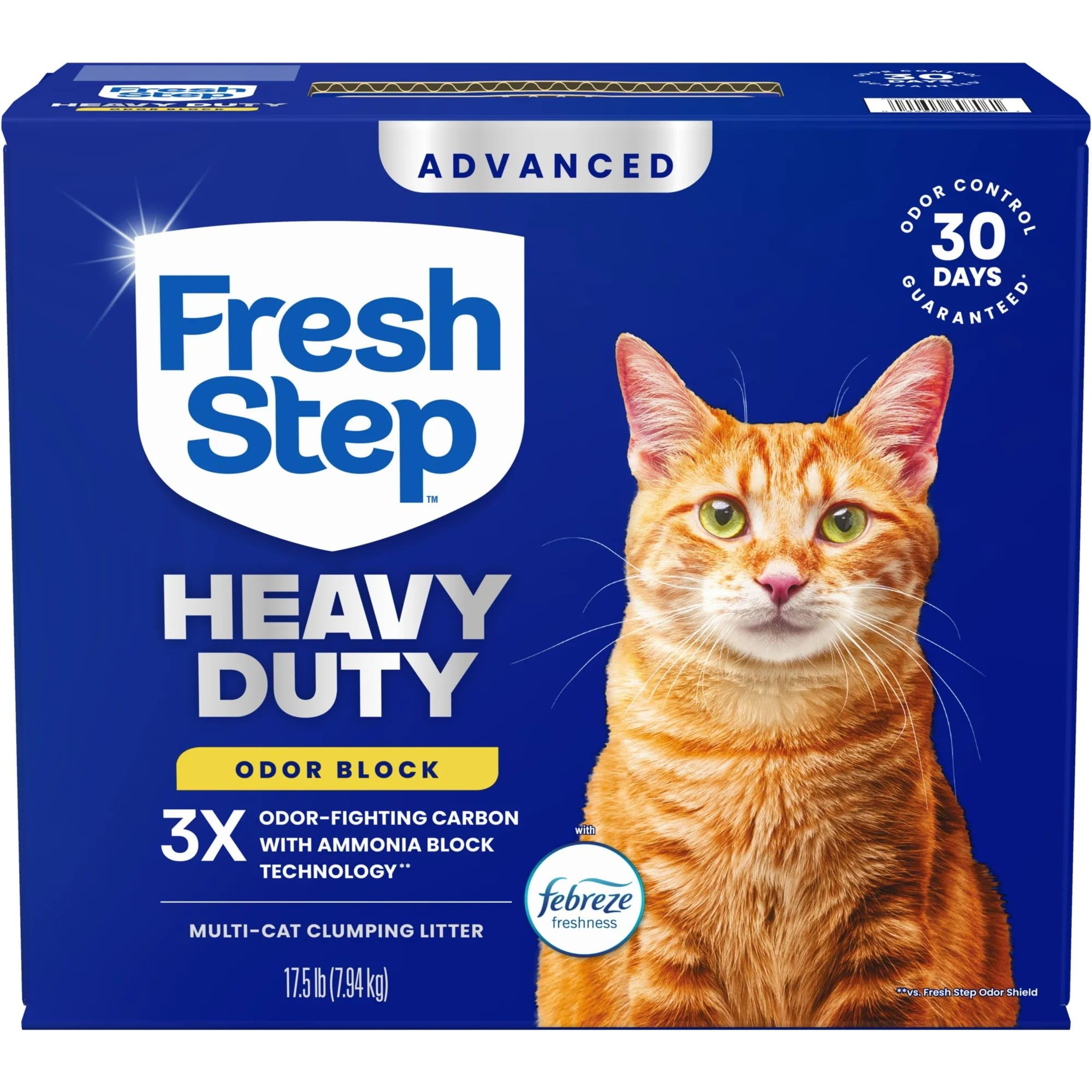 Fresh Step Litière haute densité avec Febreze dans le paquet, parfum frais.
