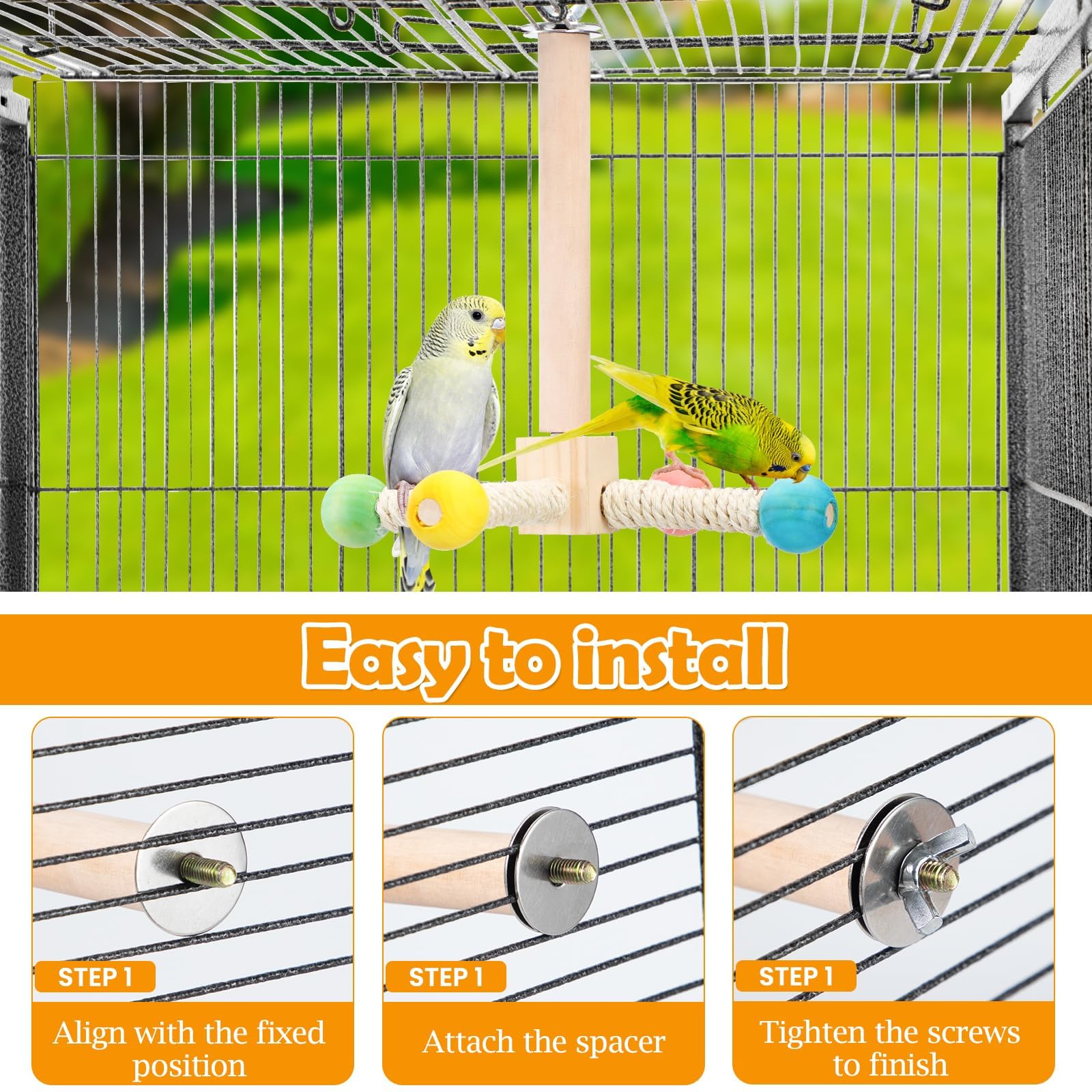 FrgKbTm: accessoire de cage multi-oiseaux pour divertissement partagé.