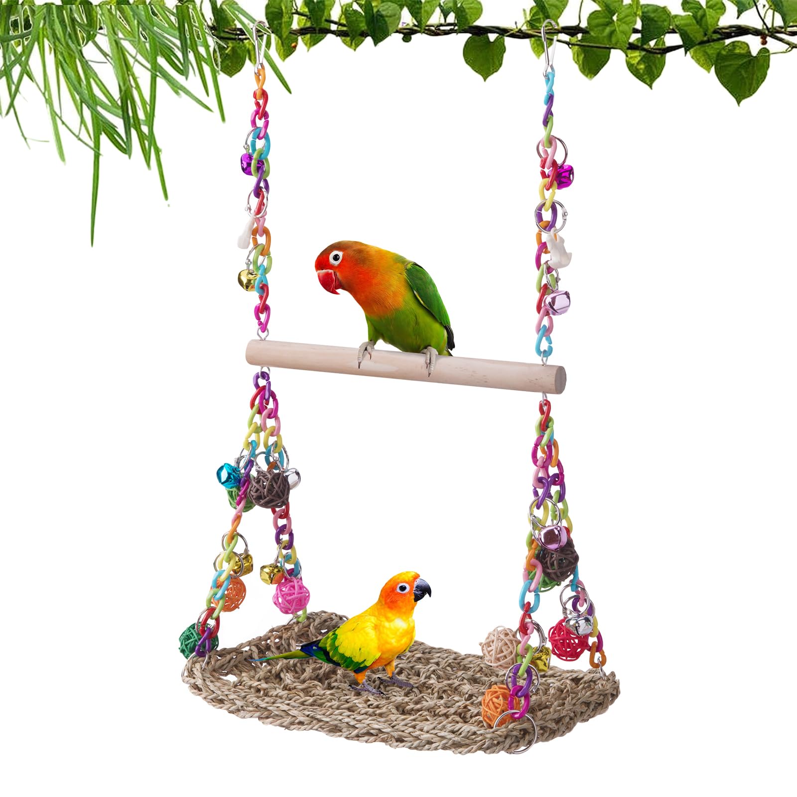FrgKbTm balancoire-oiseau-perchoir-bois-saule: stimulation et repos.