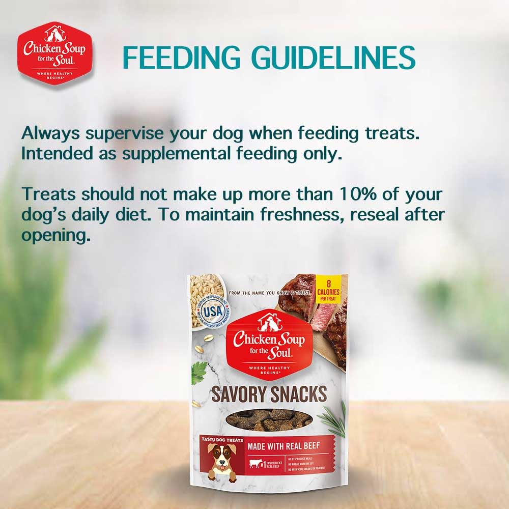 Friandises pour chien au boeuf Chicken Soup for the Soul, seulement 8 calories par friandise.