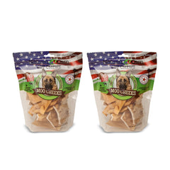 Nature's Own Moo Moo Cheeks fumés, texture tendre et digestible pour chiens.