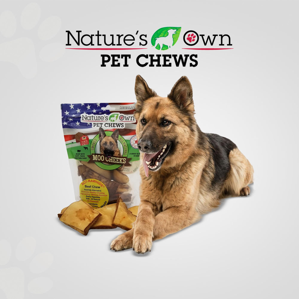 Friandise naturelle et sans additifs pour chiens, Moo Moo Cheeks fumés.