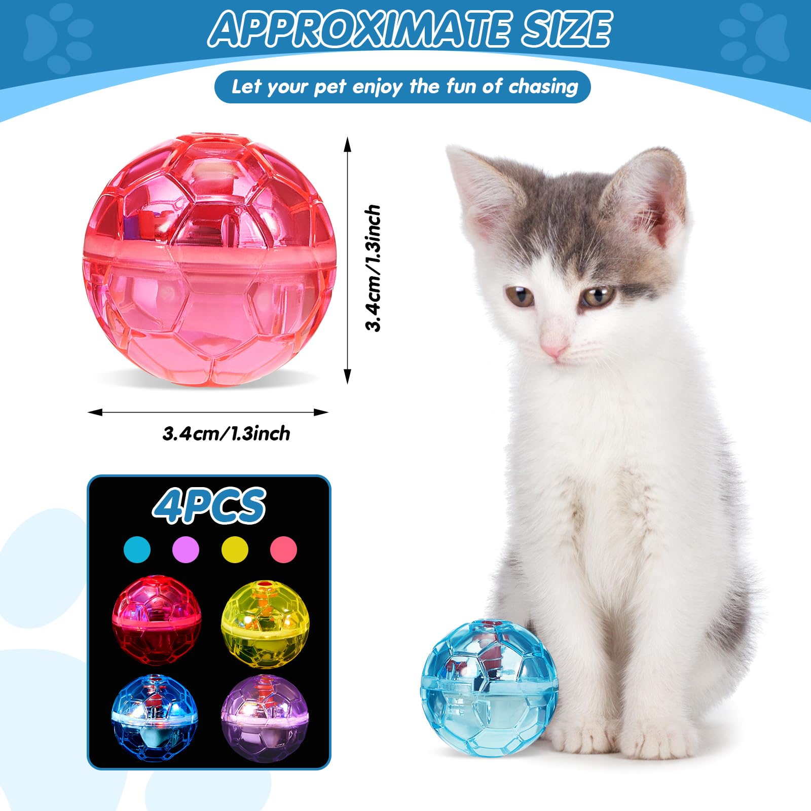 Balle Frienda lumineuse pour animaux avec LED, idéal pour l'exercice.