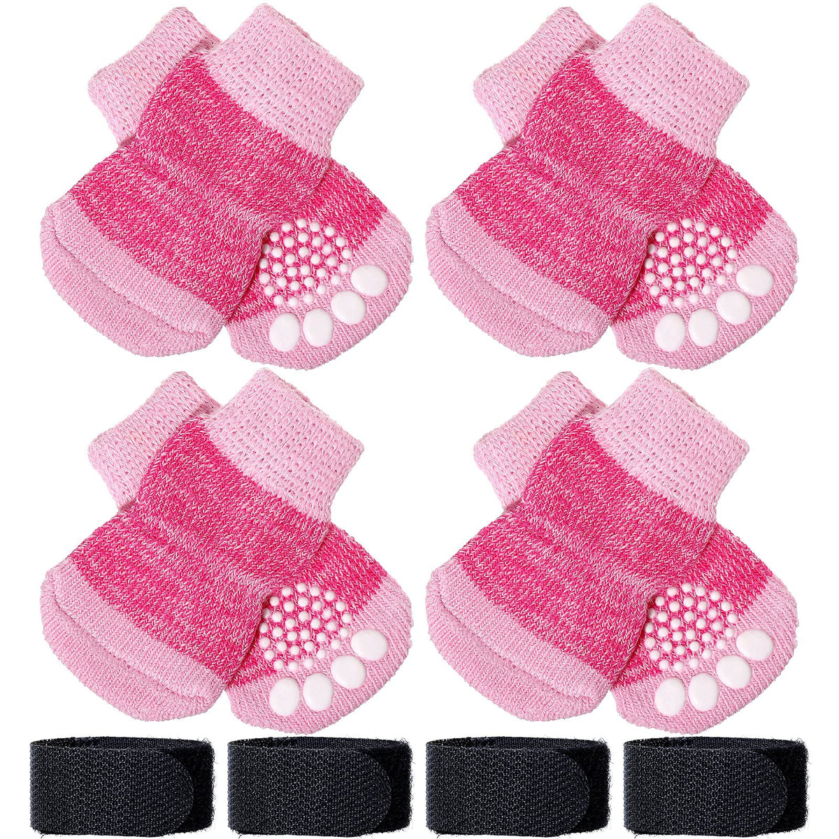 Chaussettes anti-glisse Frienda pour chat, patte rose, traction sur sols glissants