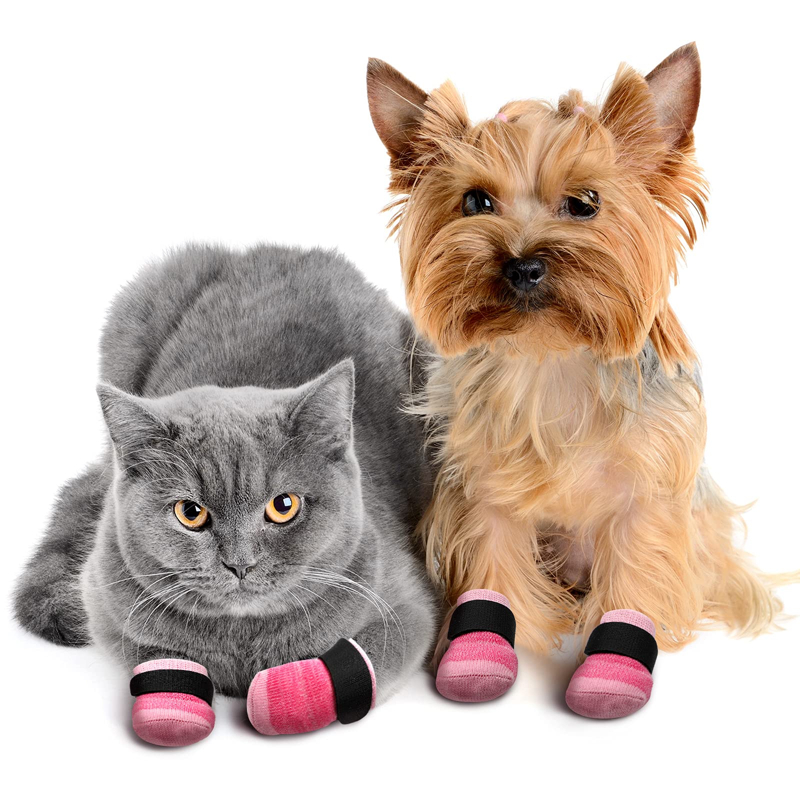 Chaussettes Frienda pour chat, patte rose, port intérieur confortable