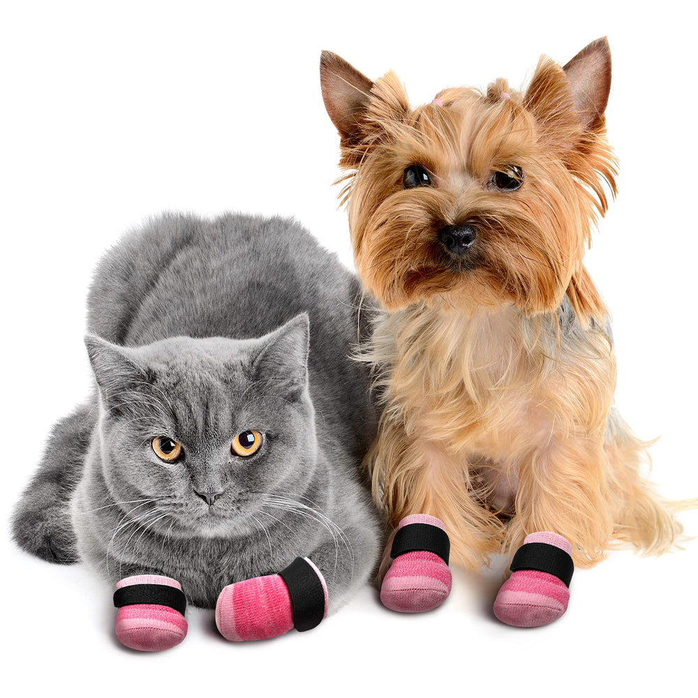 Chaussettes Frienda pour chat, patte rose, port intérieur confortable
