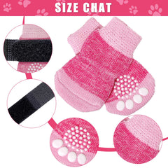 Chaussettes anti-glisse Frienda pour petit chien, patte rose, maintien sûr
