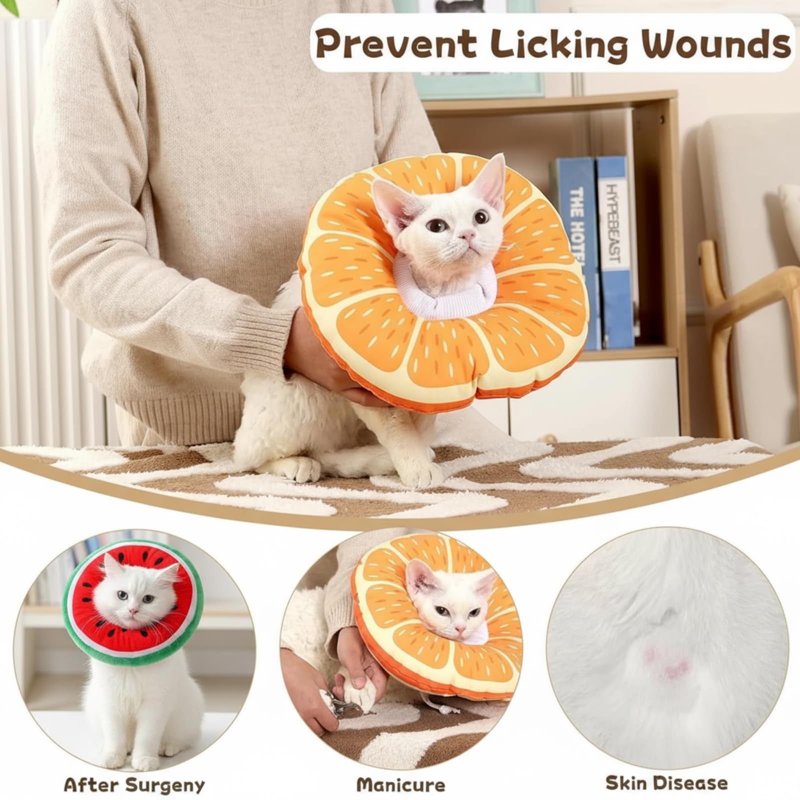 Frienda collier-cone chat ajustable, ajuste facilement le tour de cou.