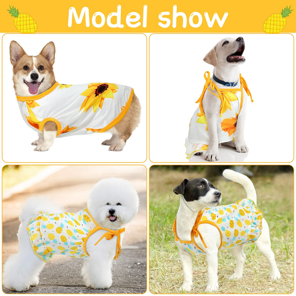 Haut Frienda pour chien motif tournesol, facile à enfiler et pratique.