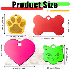 Frienda étiquette os rouge, légère et durable pour collier canin