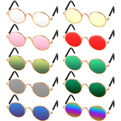 Frienda lunettes chat-chien rondes en métal, parfaites pour un look tendance et photos amusantes.