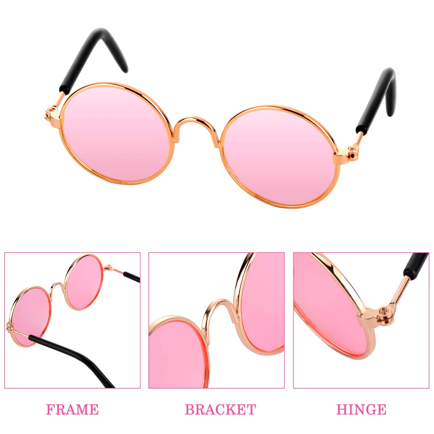Frienda lunettes chat-chien style rétro en métal, apportant une touche nostalgique lors des jeux.