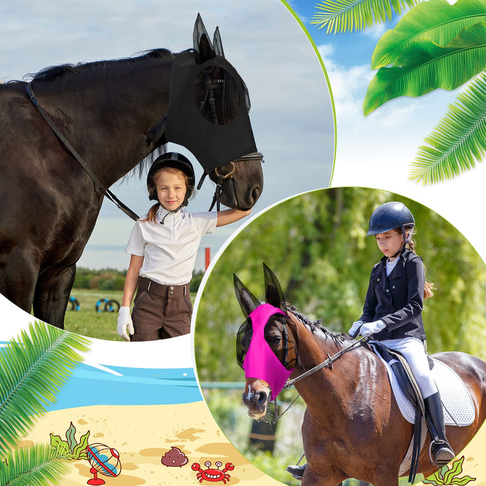 Frienda masque mouches chevaux protection UV légère et durable pour l'été