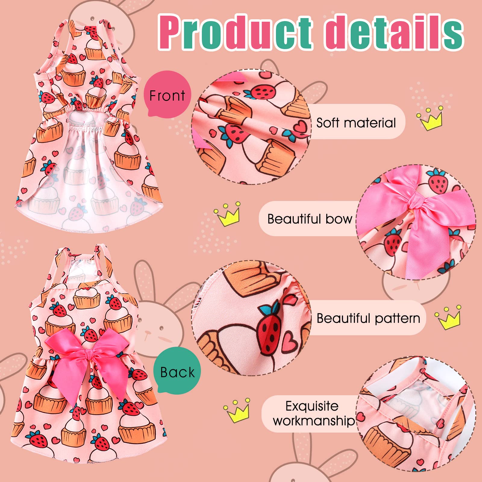 Robe Frienda pour chien avec jupon floral, look léger