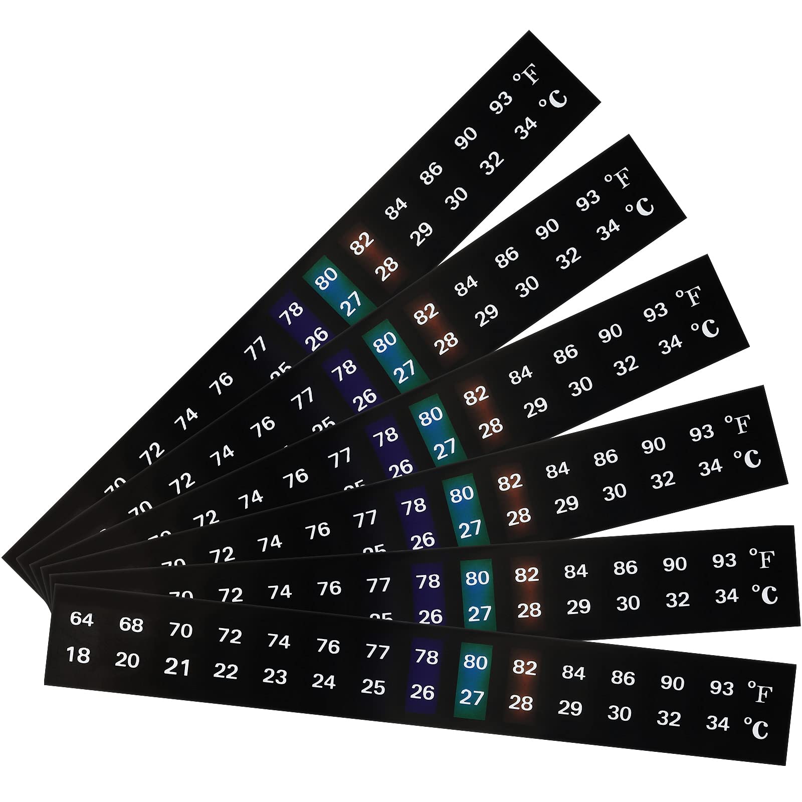 Frienda thermomètre horizontal adhésif, affichage clair sur aquarium.