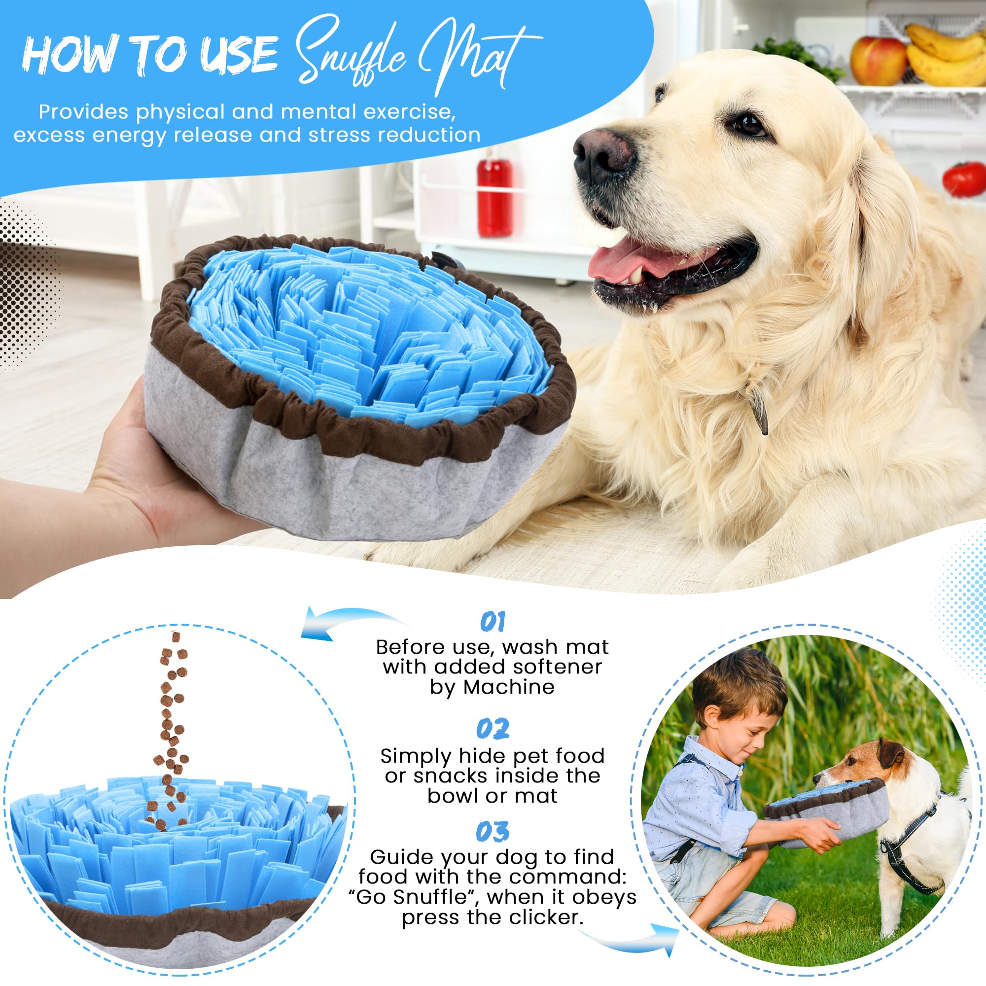 Friendly Barks Tapis-fouille-alimentation-lente: ralentit l'ingestion et stimule l'attention.