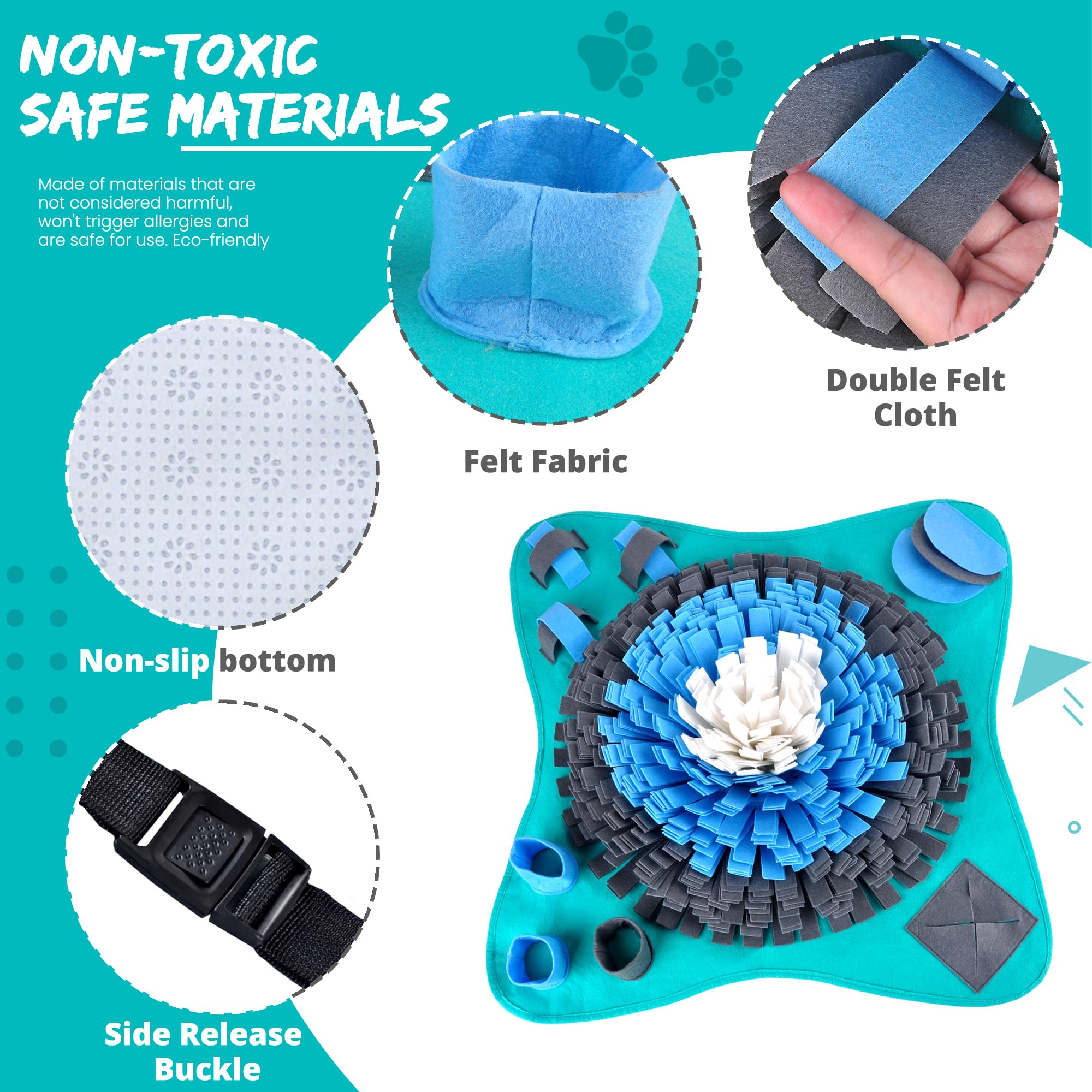 Friendly Barks tapis olfactif: pétales denses pour pistes olfactives prolongées.