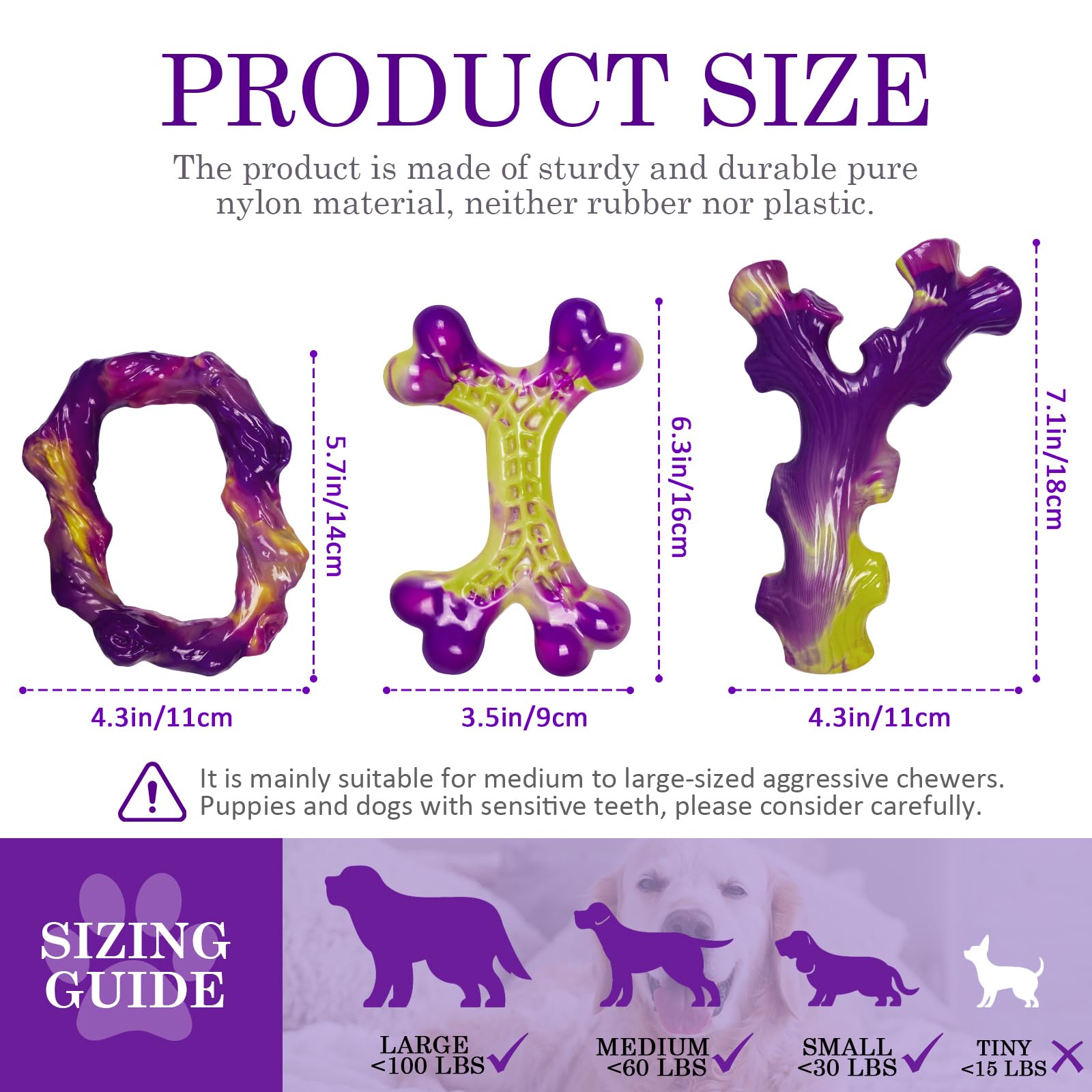 Frienhund jouet nylon indestructible pour mâcher durable et sûr.