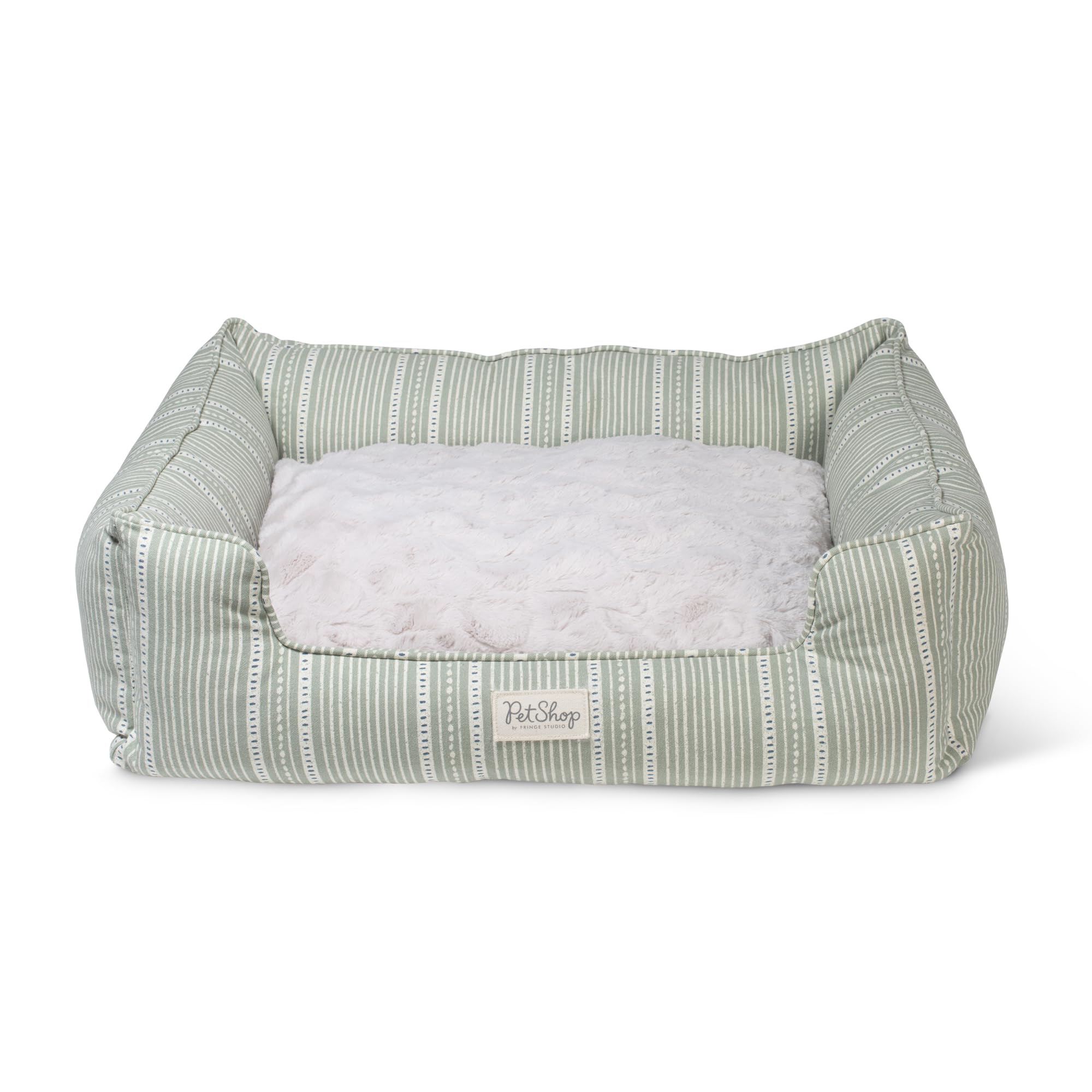 Lit Fringe Studio Block Stripe Dusty Sage : accès facile pour petites races